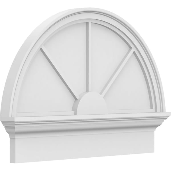 Ekena Millwork Half Round 3 Spoke Architectural Grade PVC Combination Pediment, 28"W x 20-3/4"H x 2-3/4"P PEDPC028X210HRO03 - main